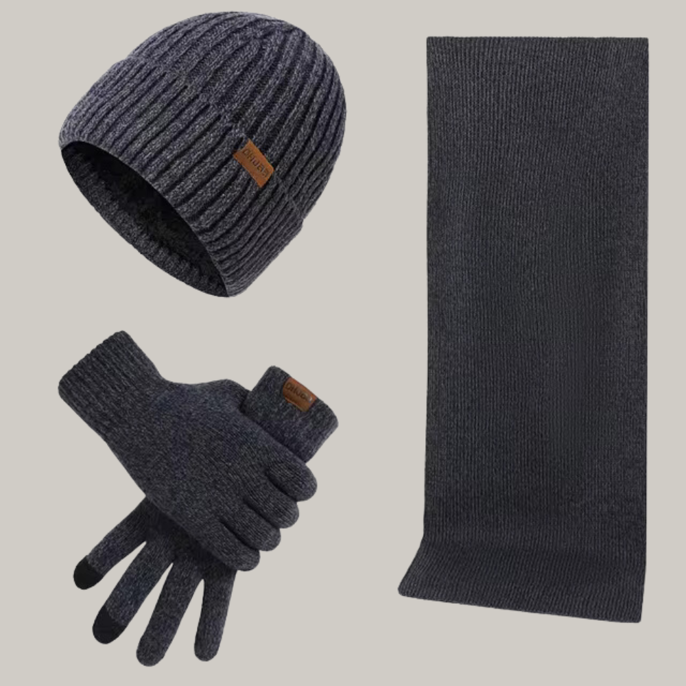 Männer Herbst-Accessoire-Set aus Wolle - FRANKLEY