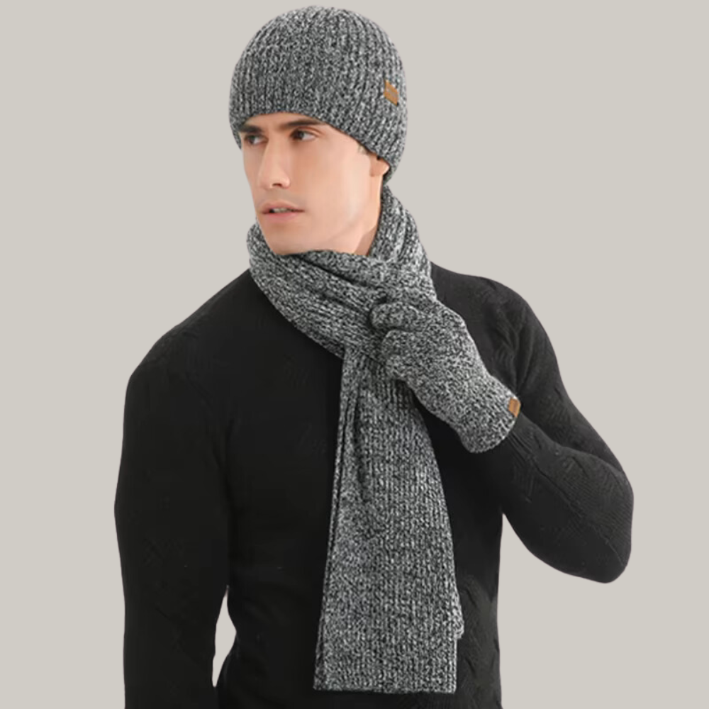 Männer Herbst-Accessoire-Set aus Wolle - FRANKLEY