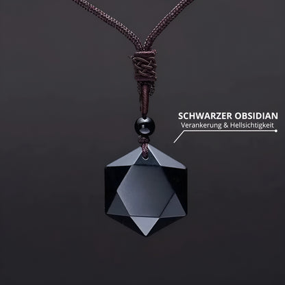 Anhänger „Stern“ aus schwarzem Obsidian