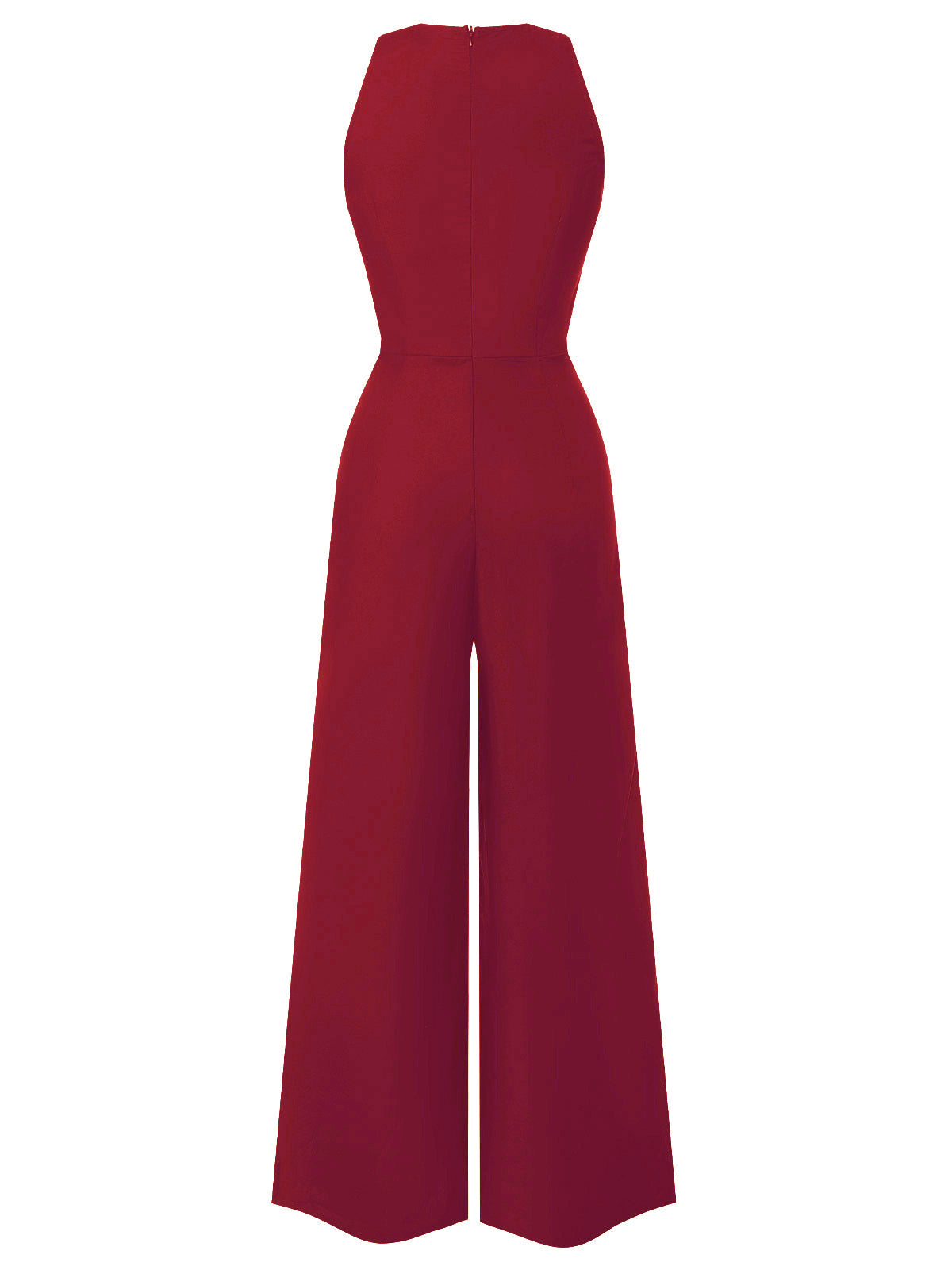 Schwarz 1950er Ärmellos Geknöpft Solide Jumpsuit