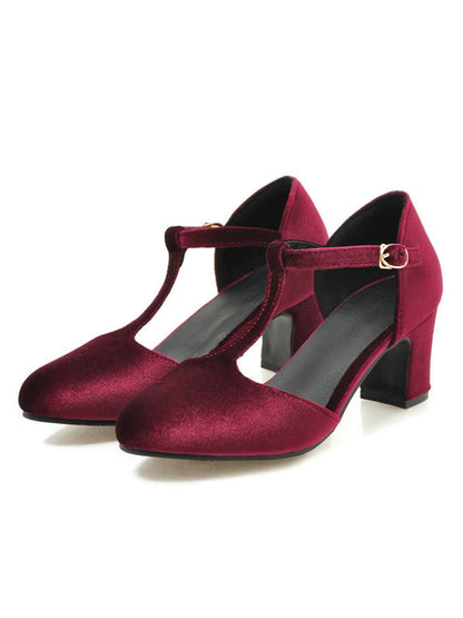 RETRO T-STRAP MARY JANE HIGH HEEL SCHUHE