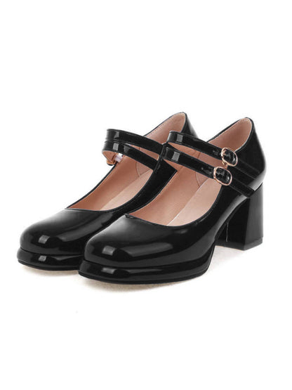 MARY JANE HEELS-SCHUHE MIT DOPPELTEN SCHNALLEN