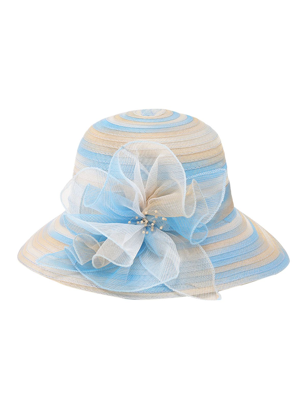 Retro Streifen Farbverlauf Organza Sonnenhut